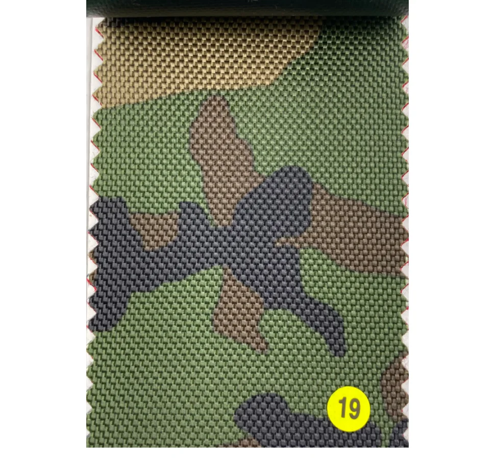 
EPO 1000D 100% Polyester Camouflage Print Fabric with Recycled-PVB Coating for Bags 