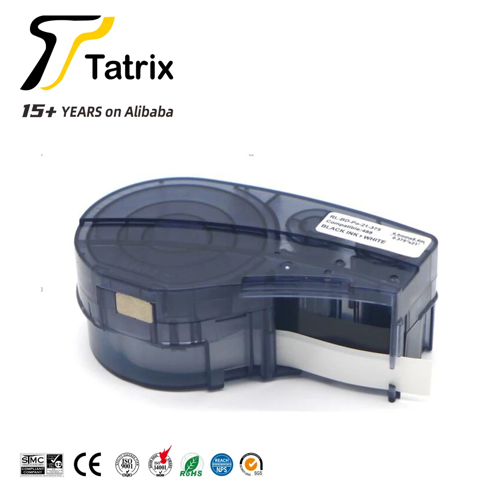 Tatrix RTS 375 742 M21 Совместимость M21-375-7425 для Brady запечатанных лент черная и белая этикетки BOPP ленты BMP21 плюс
