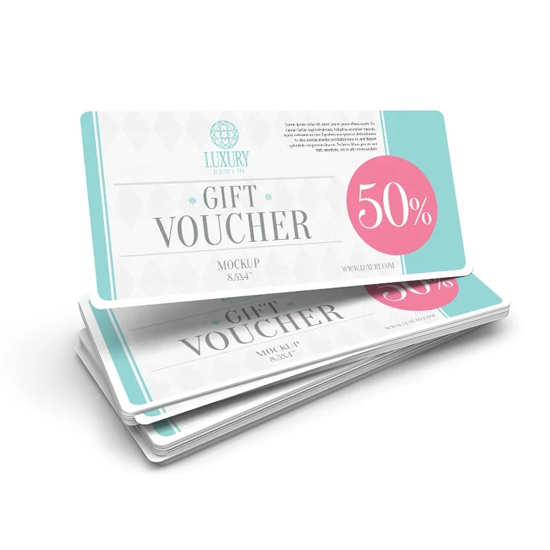 Custom Luxury Scratch Code Printing Cash Coupon Card Gift Voucher