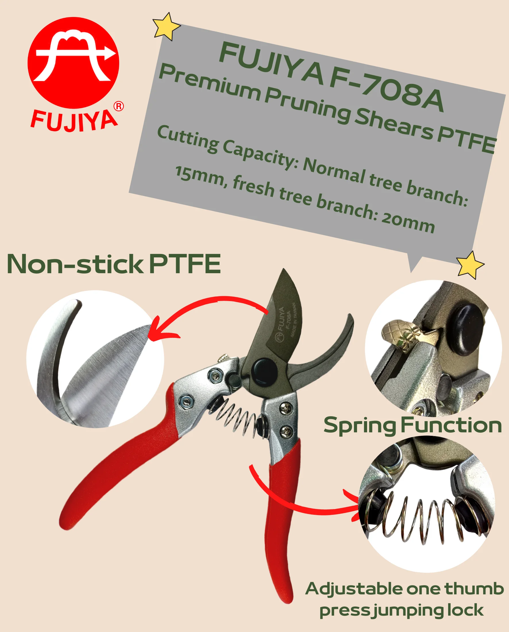 FUJIYA Brute Force Scissors for the branches and plant