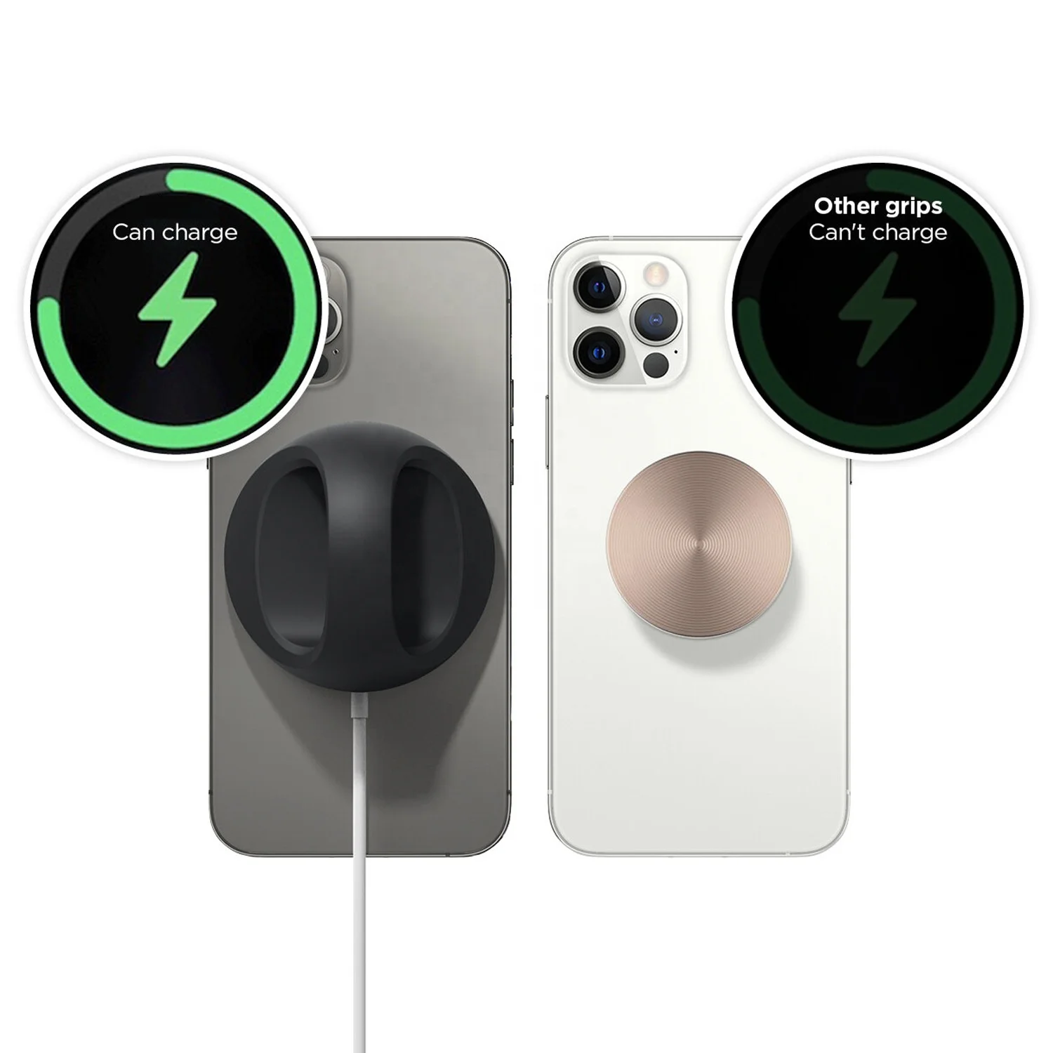 Amazon Hotsale Creative Silicone Grip Stand Phone Holder for iPhone12 13 MagSaf Charger Portable Ring Buckle Charging Stand