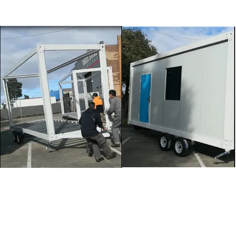 prefab mini small movable mobile portable modular homes field site office trailer tiny house on wheels for sale (62060925800)