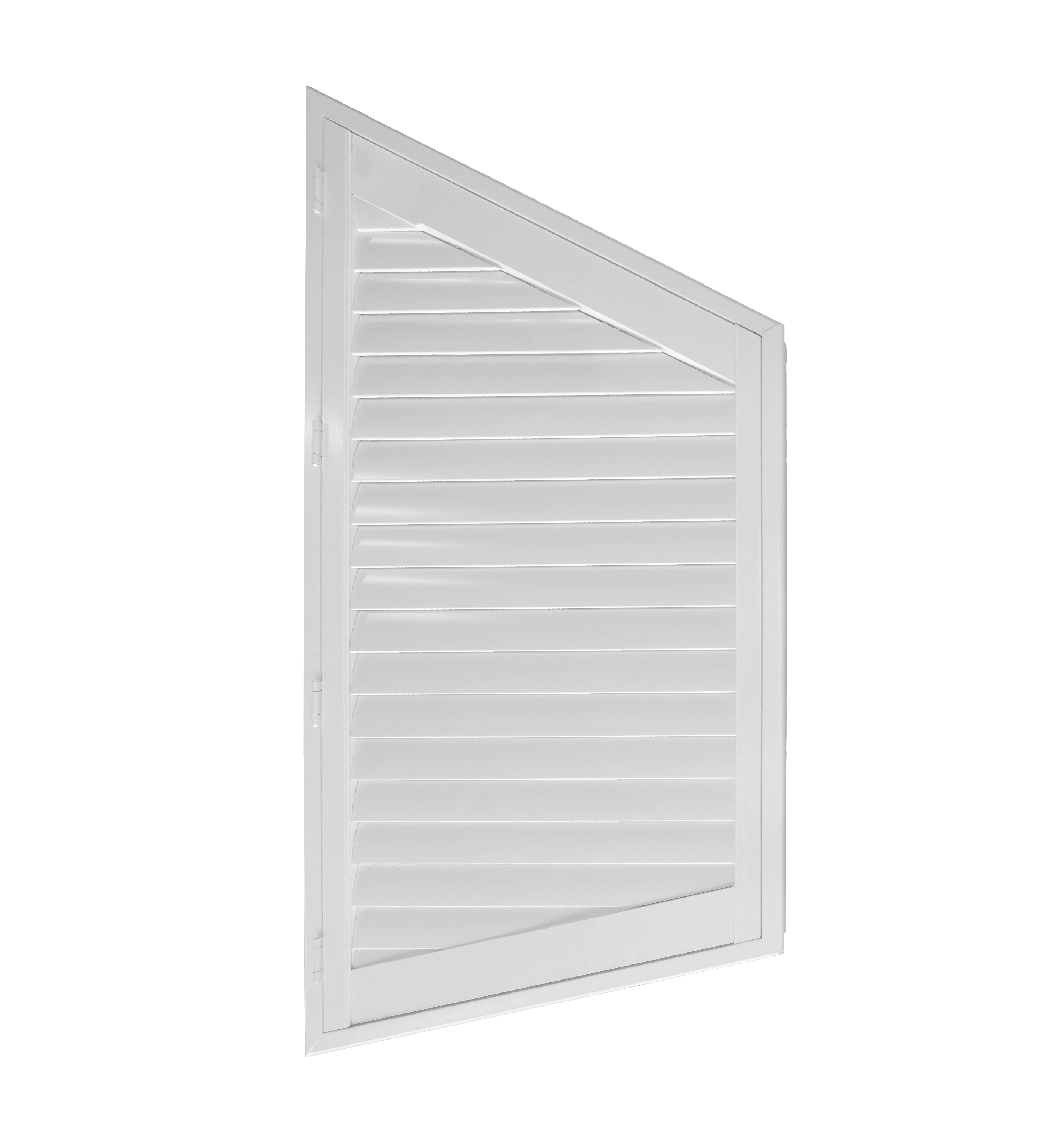 LIVING SPACE interior plastic shutter PVC finished plantation shutters quarter circle horizontal opening top shutters