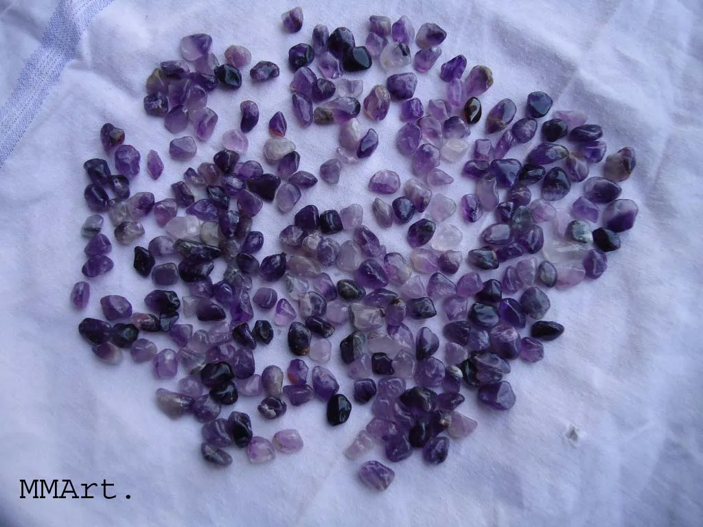 Machine polished amethyst round gravels for bio mate artificial mate manufacturing