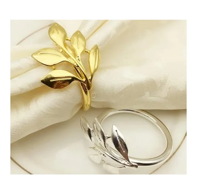 Handmade Decorations Metal Napkin Rings Set of 06  for Weddings Dinner Parties or Every Day Dining Decorated