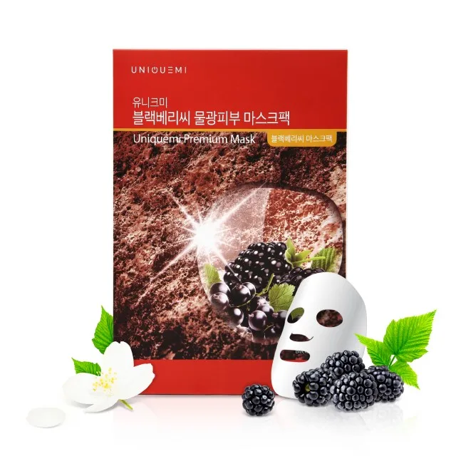 Uniquemi Black Berry seed pack facial whitening masksheet made in Korea