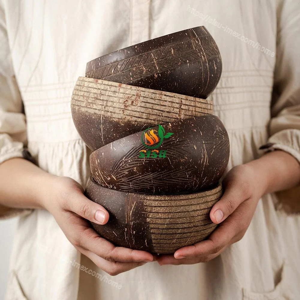 High Quality Natural Sculptural Coconut of Bowl/ Coconut Dining Bowl/ Coconut products decor made in Vietnam