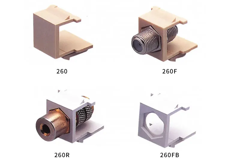 Single Gang 6-port white wall plate USA Keystone