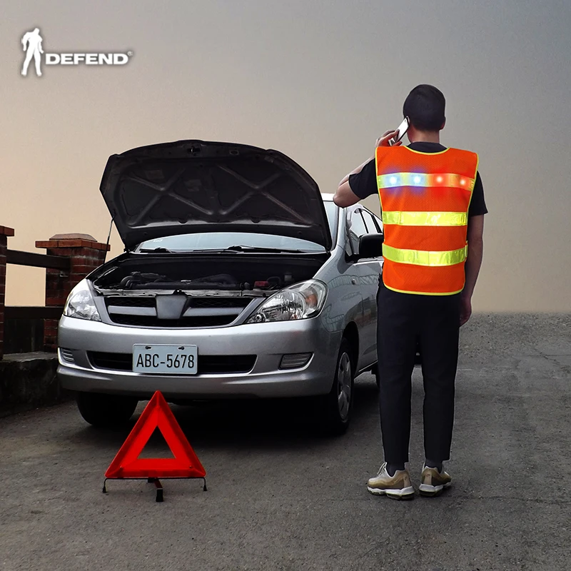 LED vest for automobile safety reflective accessory