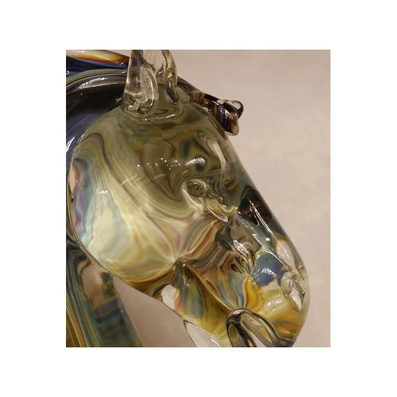 Made in Italy Top Quality Murano Glass Horse Head Sculpture Made in Italy Hot Sale