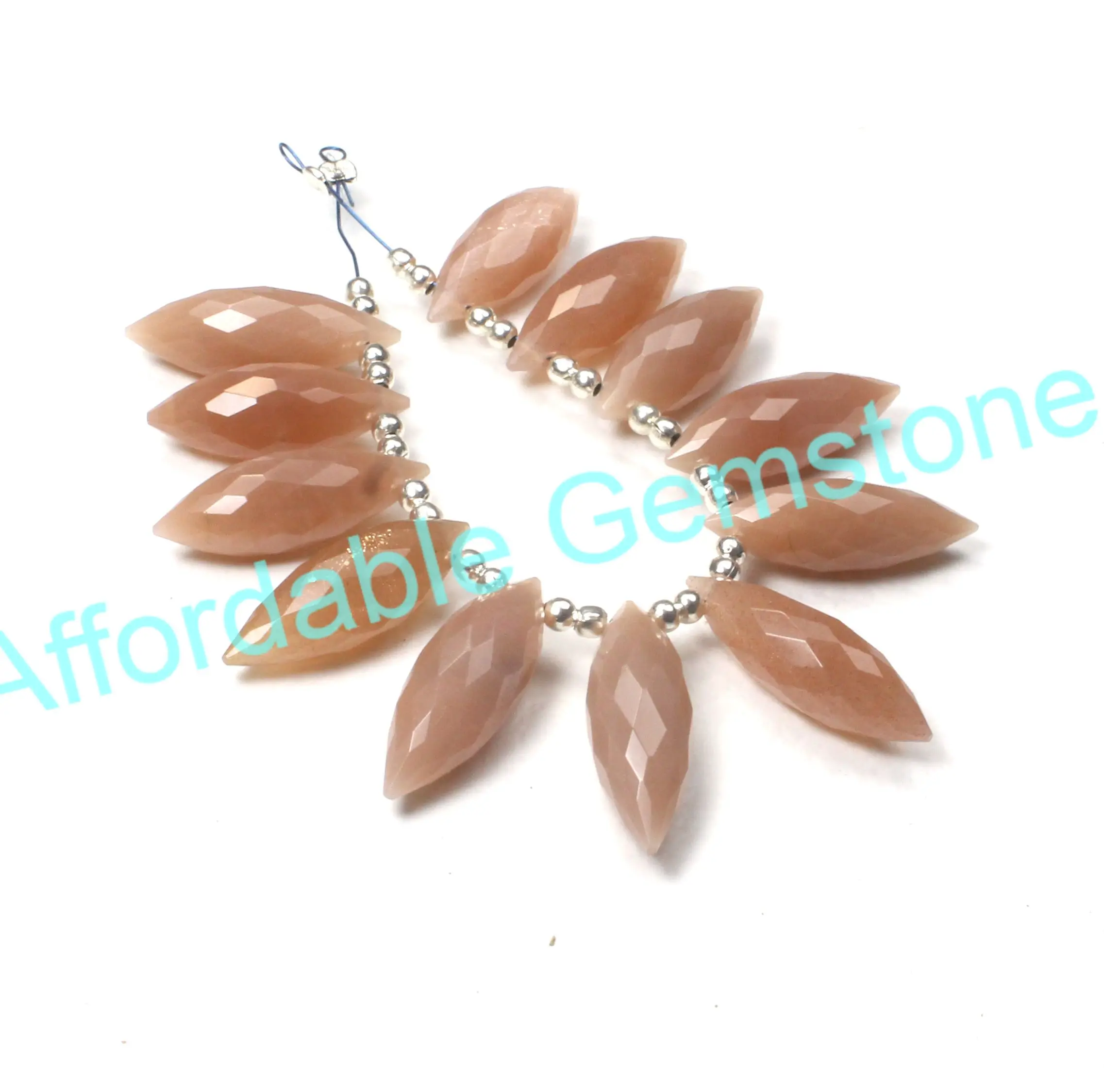 Peach moonstone top drill gemstone faceted gemstones beryl shape stone affordable gems wholesale gems high quality stone beads