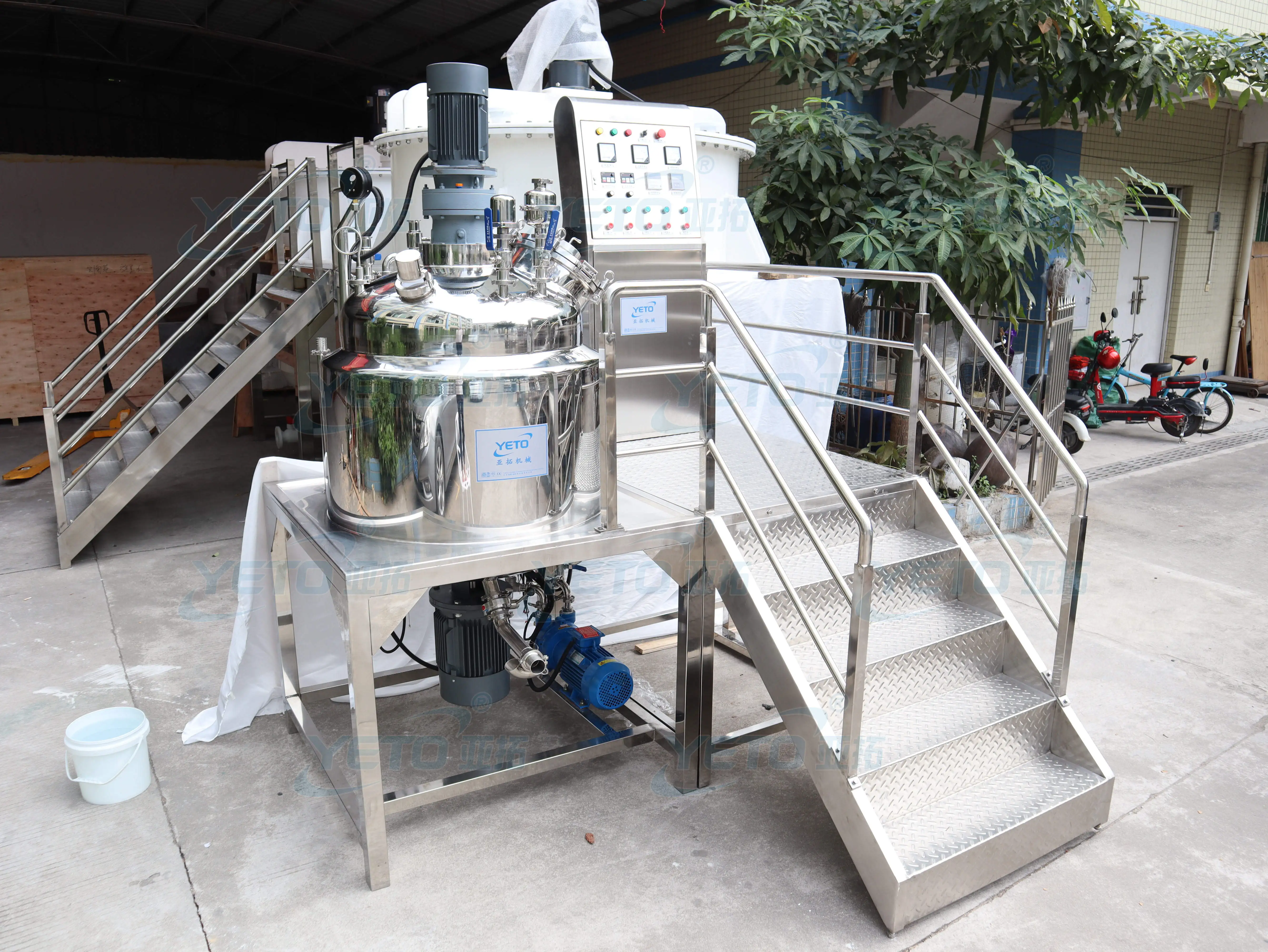 YETO-1000L 2000L 5000L промышленные нержавеющая сталь вакуумный резервуар для смешивания эмульгатор гомогенизатор Шампунь Крем миксер