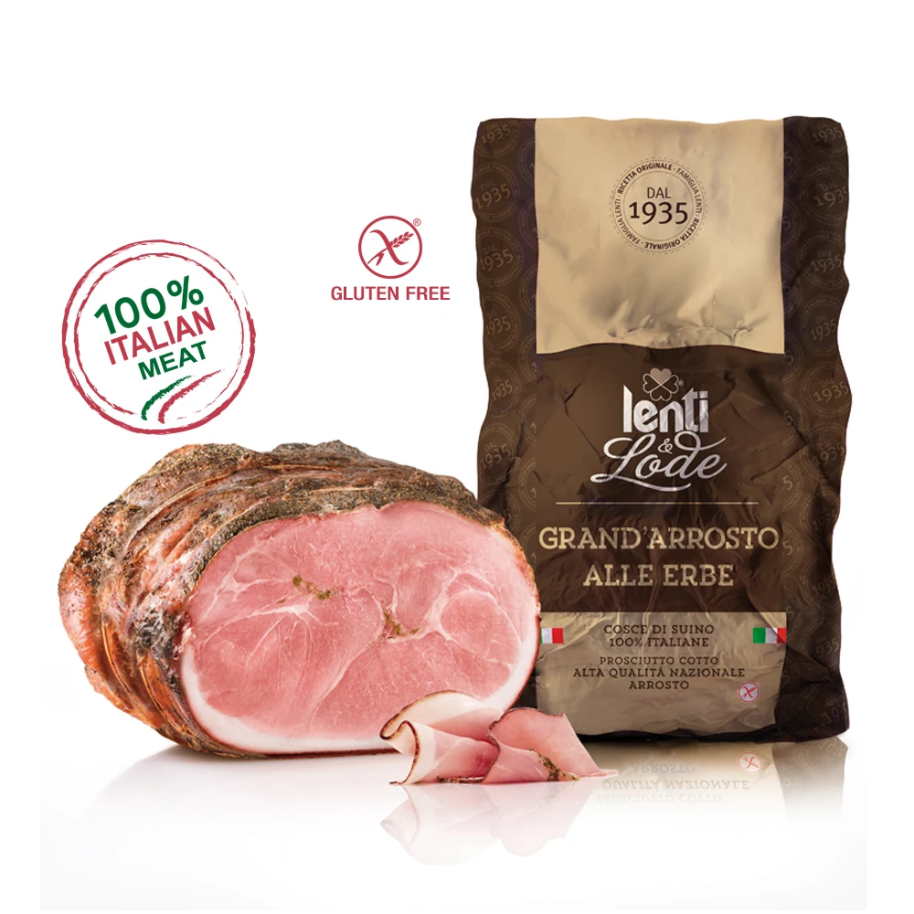 LENTI &Lode High Quality Prosciutto Cotto Cooked ham grilled with Herbs 100% Italian Meat 9-10 kg