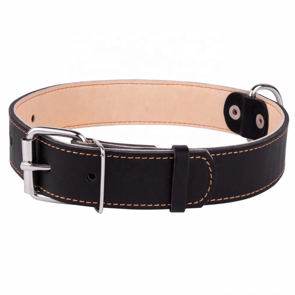 
Classic Leather Dog Collar Miniature Small Medium Extra Large Breeds Black 