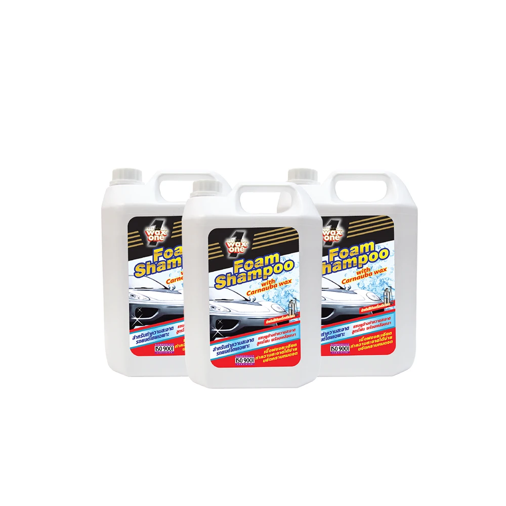 No.1 Car Care in Thailand Factory Price of WaxOne High Foaming Car Wash Shampoo Suitable for Car Foam Machine 3.8 Liter Big Size