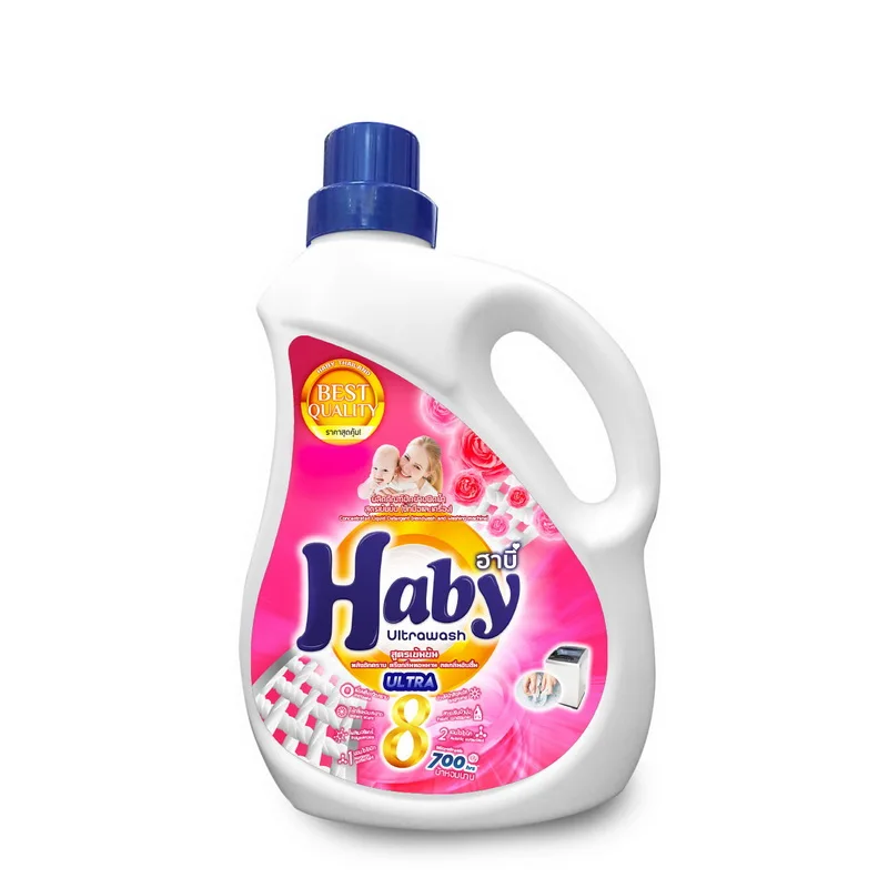 Тайский производитель HABY Ultrawash жидкое моющее средство для стирки и смягчитель ткани 1900 мл