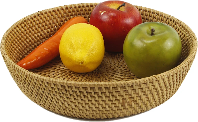 Elegant natural material storage basket Eco-friendly rattan basket handwoven rattan storage basket from Vietnam