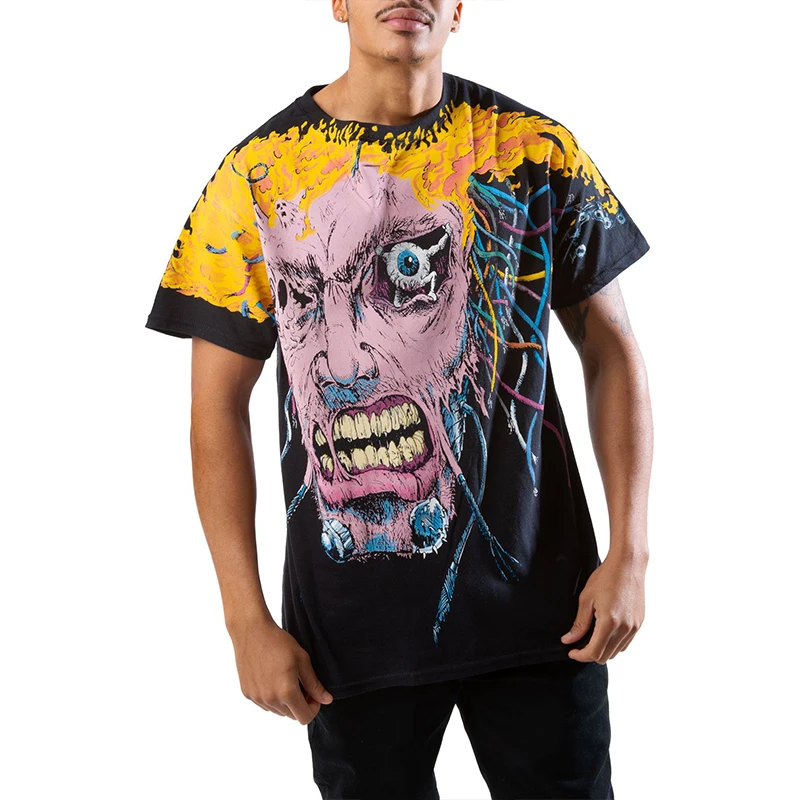 Футболка мужская с графическим логотипом дышащая хлопковая рубашка коротким рукавом 3d Dtg большие размеры