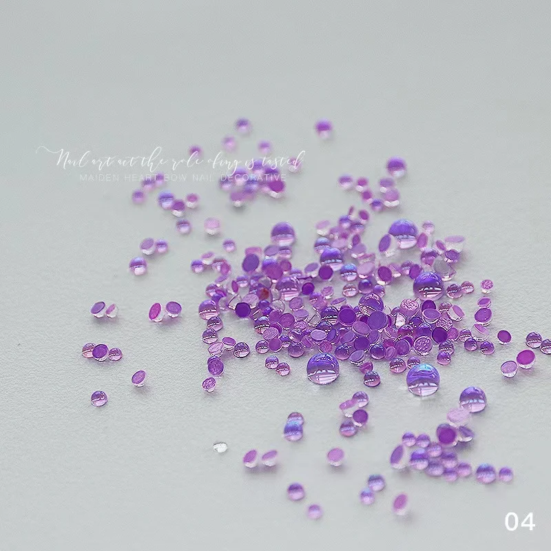 1400 pcs  half flat beadsresin stone glass, nail stone  3D mermaid beads  for nail decoration
