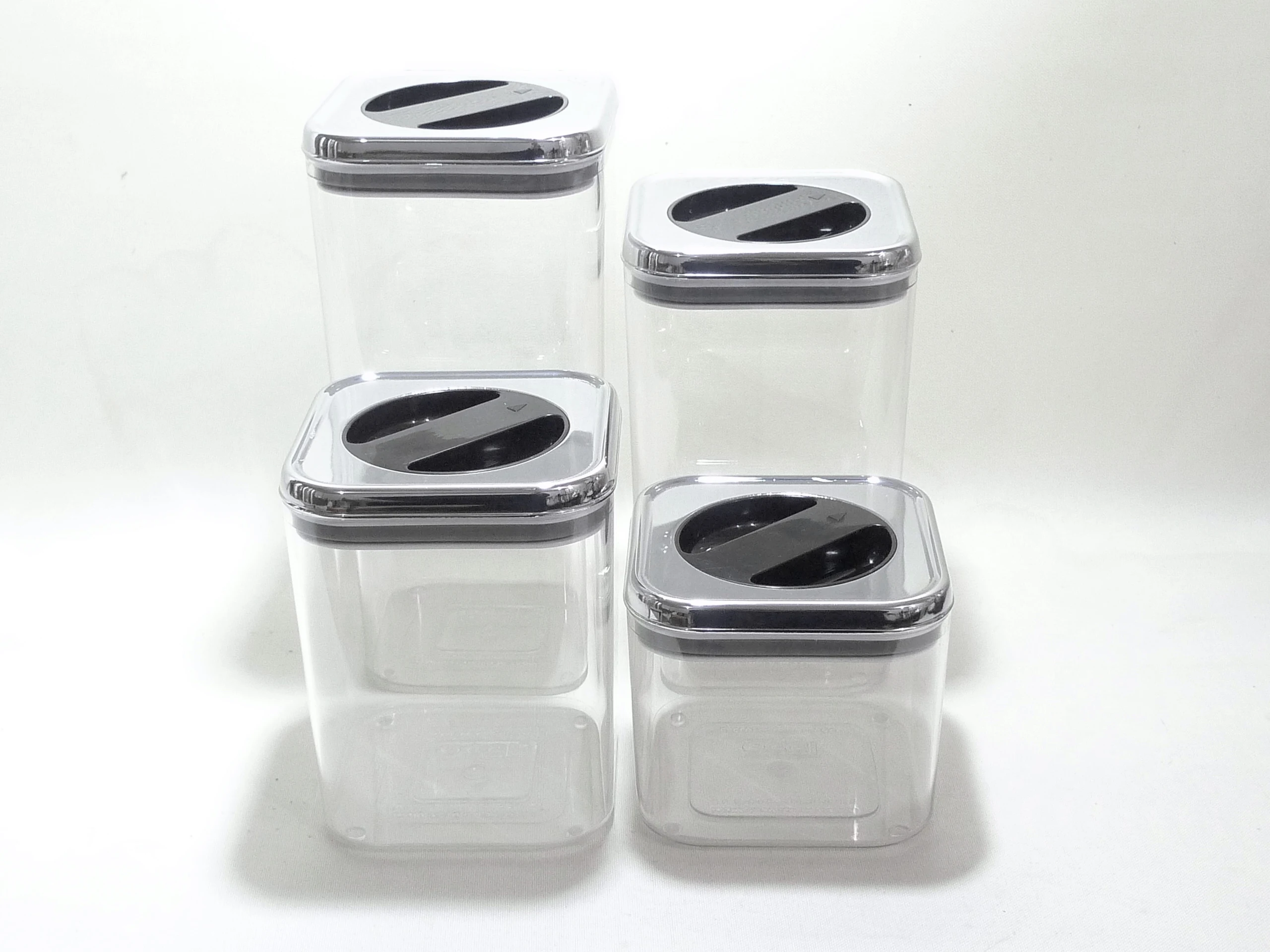 4 Sizes Easy-to-Clean Smart Seal Food Storage Canister Plastic Cereal Storage Packing Airtight Dry Food Storage Container Set