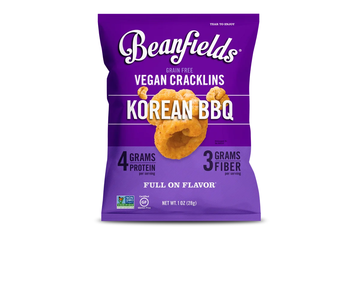 
Bean Chips Beanfields Korean BBQ Vegan Grain Free Cracklins 1oz Case Made In USA 
