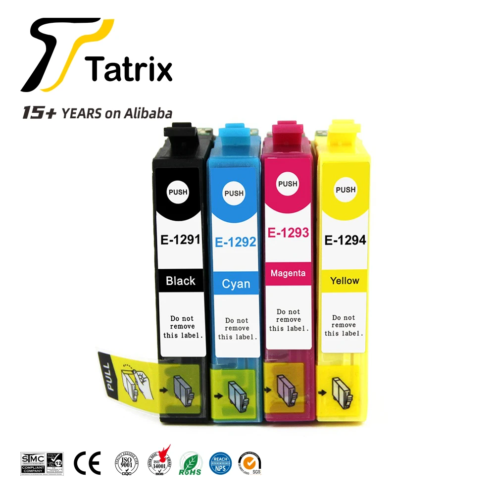 Tatrix T1291 T1292 T1293 T1294 Premium Color Compatible Printer Inkjet Ink Cartridge for Epson Stylus SX435W