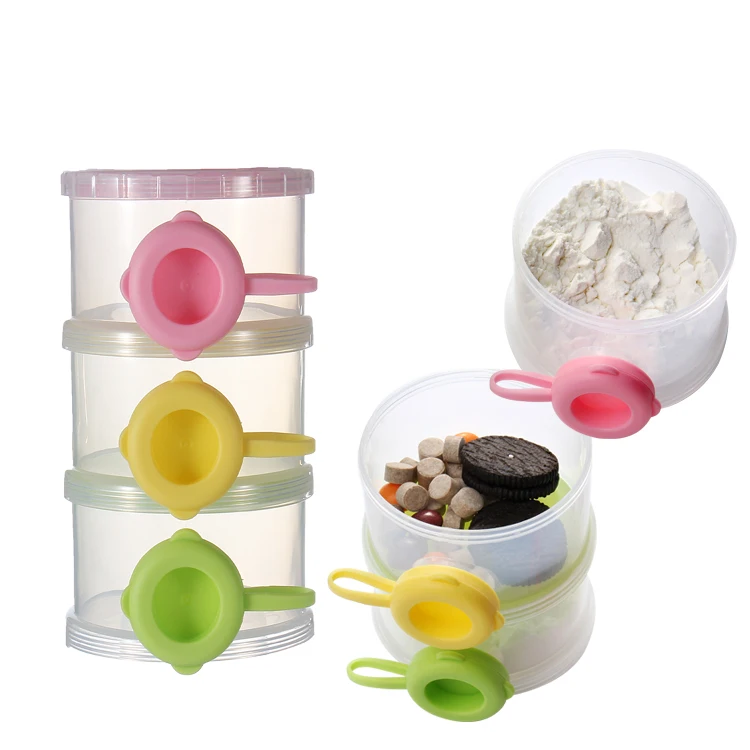 Three layer portable factory-price bpa-free baby milk powder dispenser