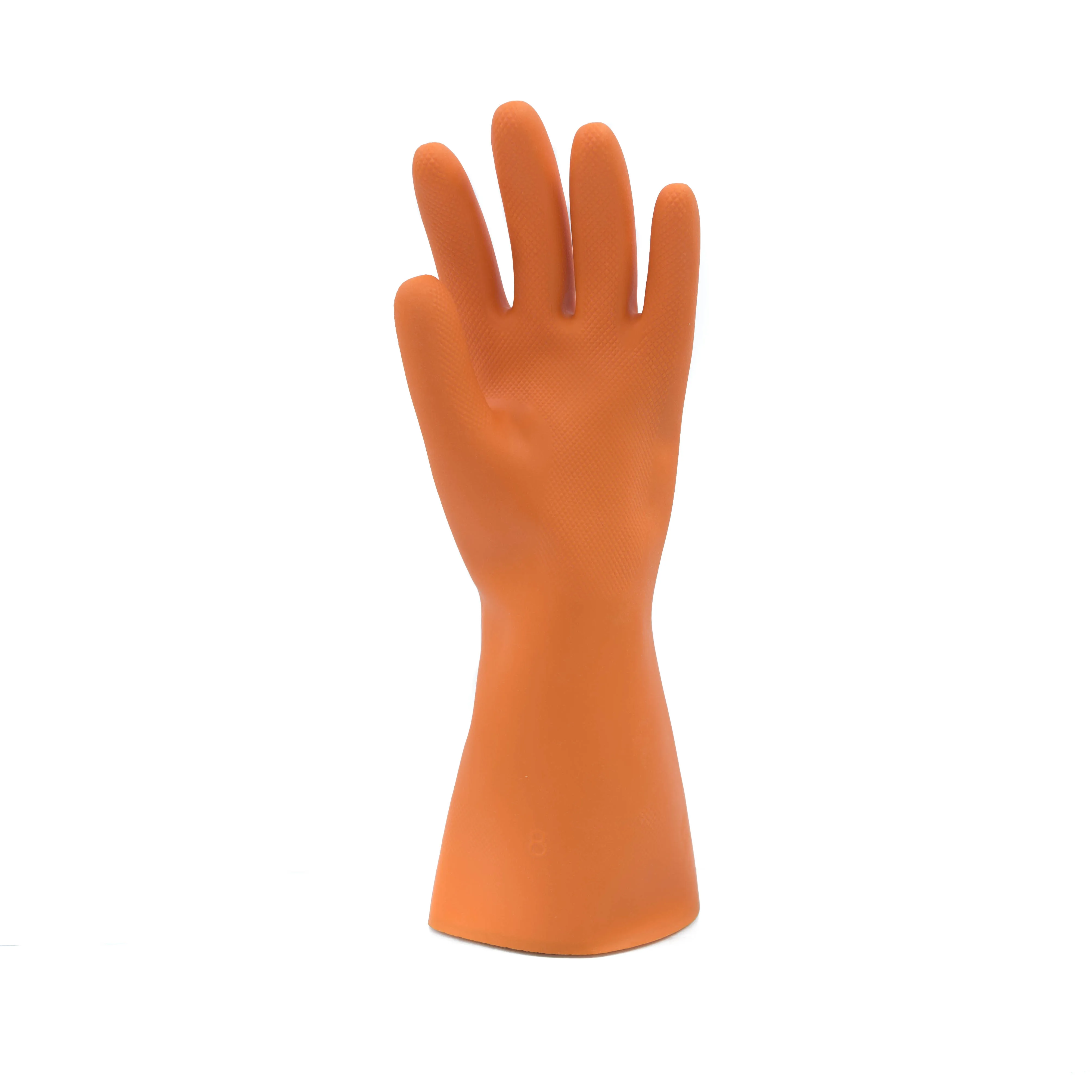 Ergonomic Malaysia produced thick orange dish washing gloves anti abrasion anti slip for assembly protection work gloves