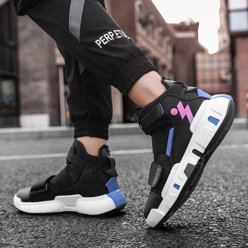 Мужские спортивные высокие кроссовки, красные повседневные сетчатые кроссовки в стиле хип-хоп, 2020