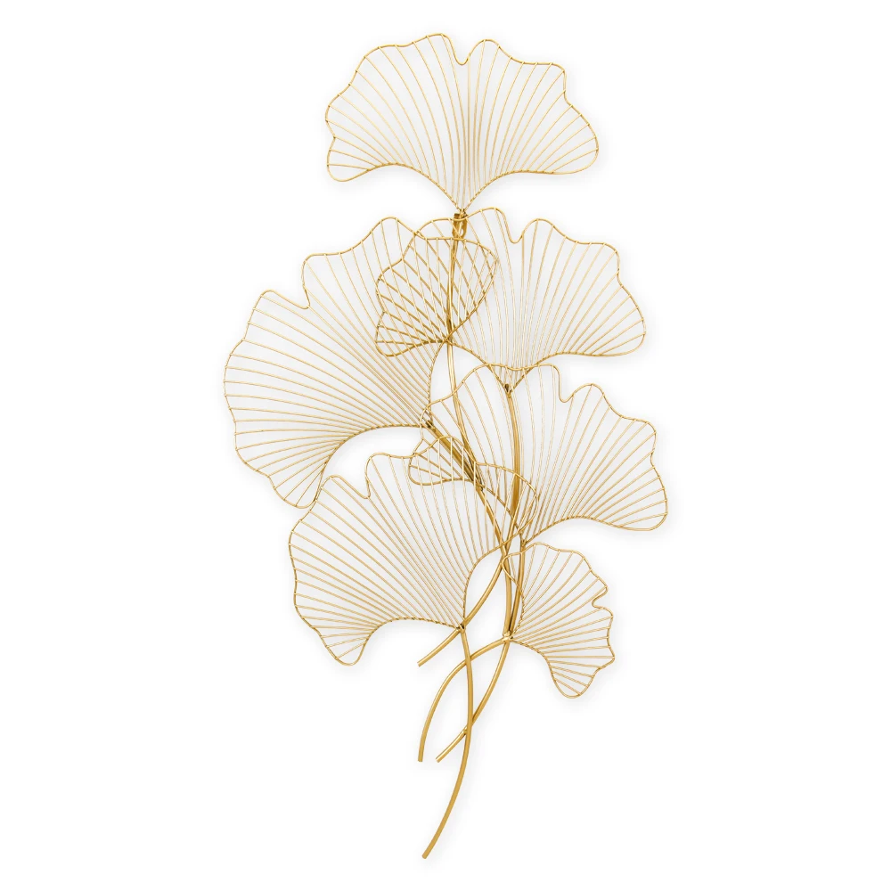 Metal Decoration Items Glod Metal Lotus Leaf Plant 3d Wall Art Hangings For Living Room Wall Decoration Home