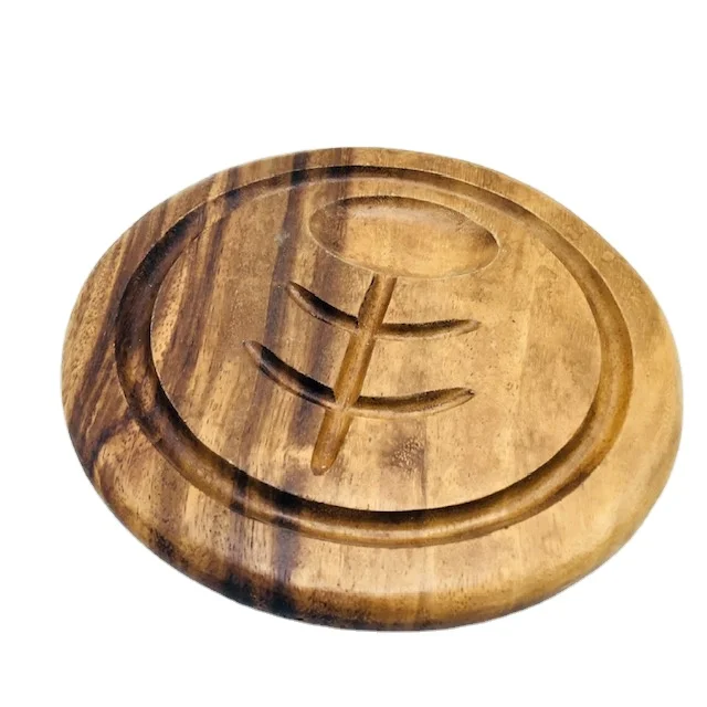 Natree food - grade kitchen accessories wood cutting Board chopping board with flower engraving Export Quality