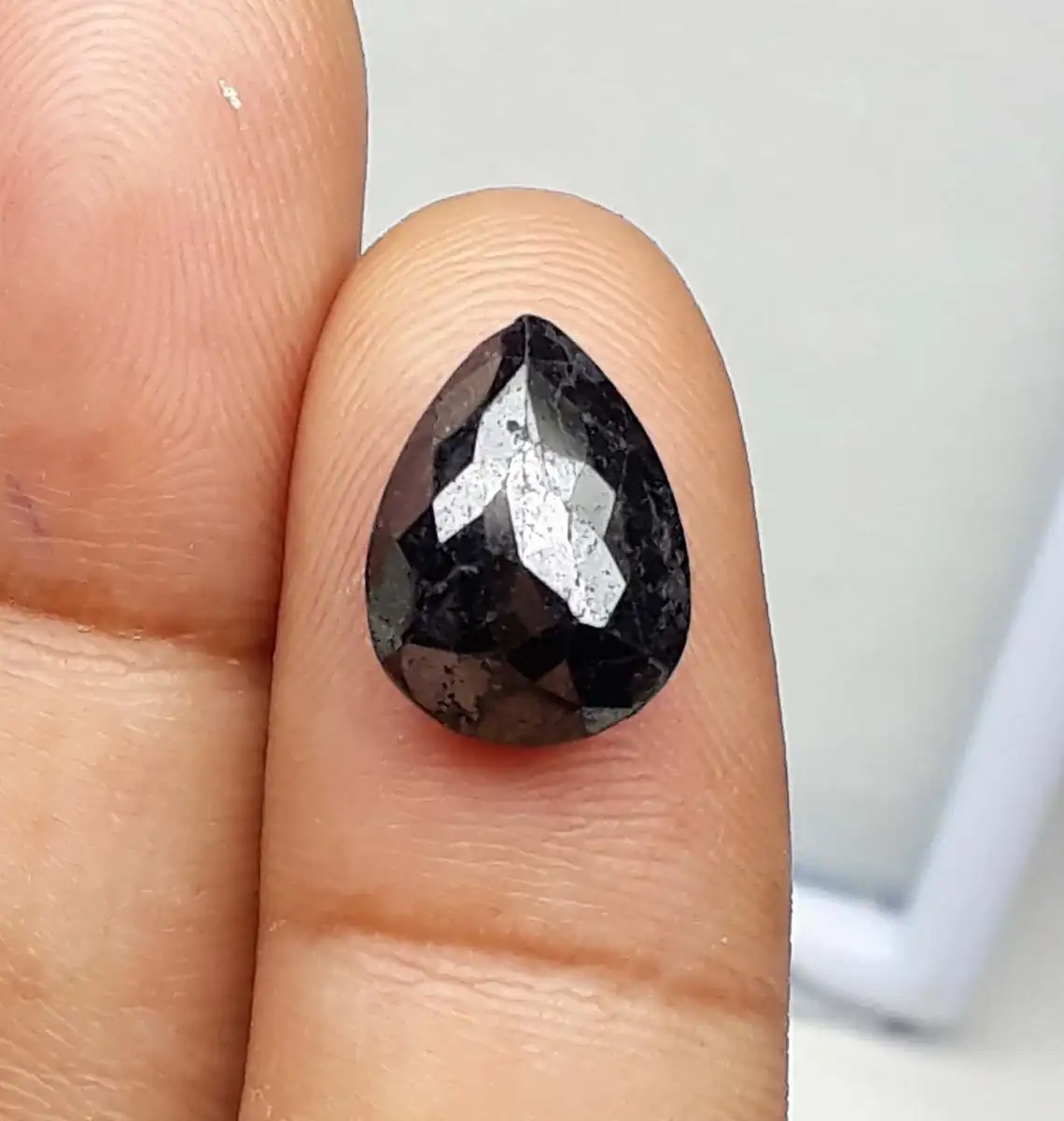 Pear Shape Diamond AAA Quality Natural Loose Diamond Full Cut Black 0.50 Carat to 10.00 Carat Gemone Diamonds Jet Black Opaque