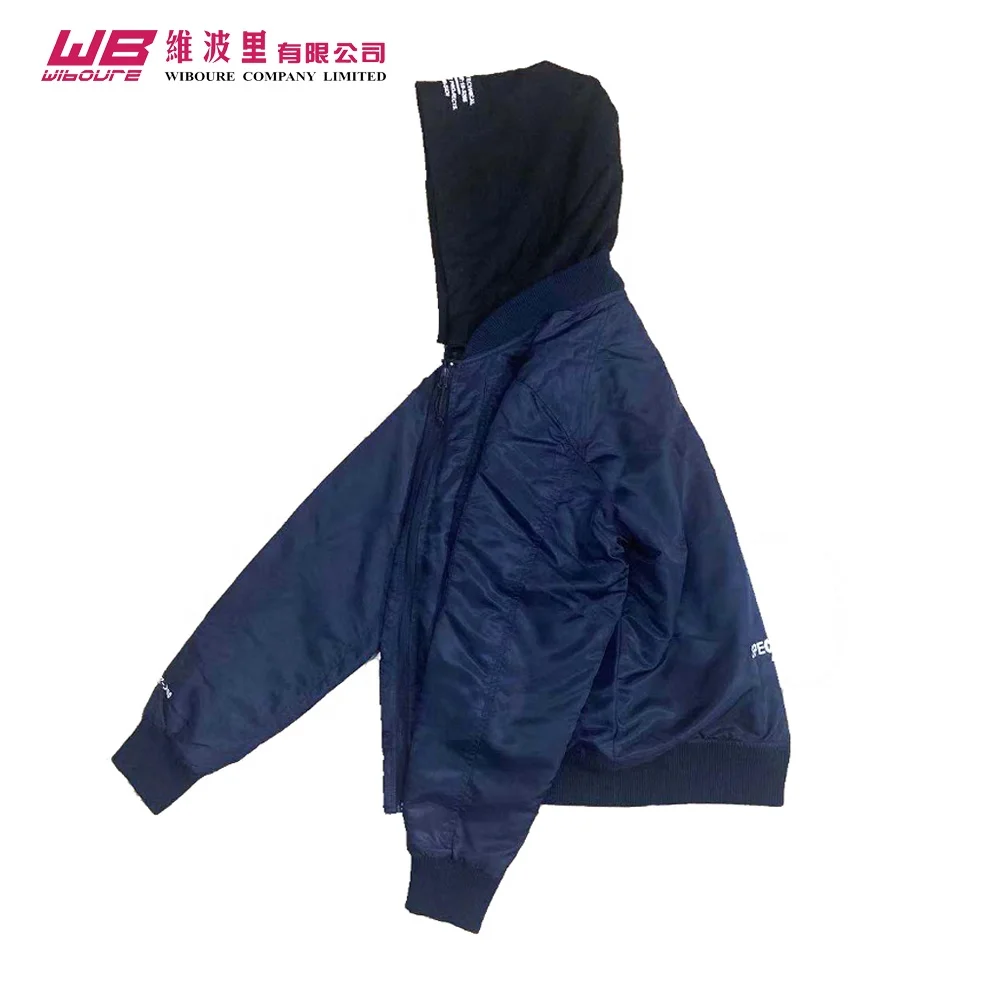 
2019 Latest Design China Factory Detachable Hood Jacket Army Green military winter coat MA-1 blank windbreaker 