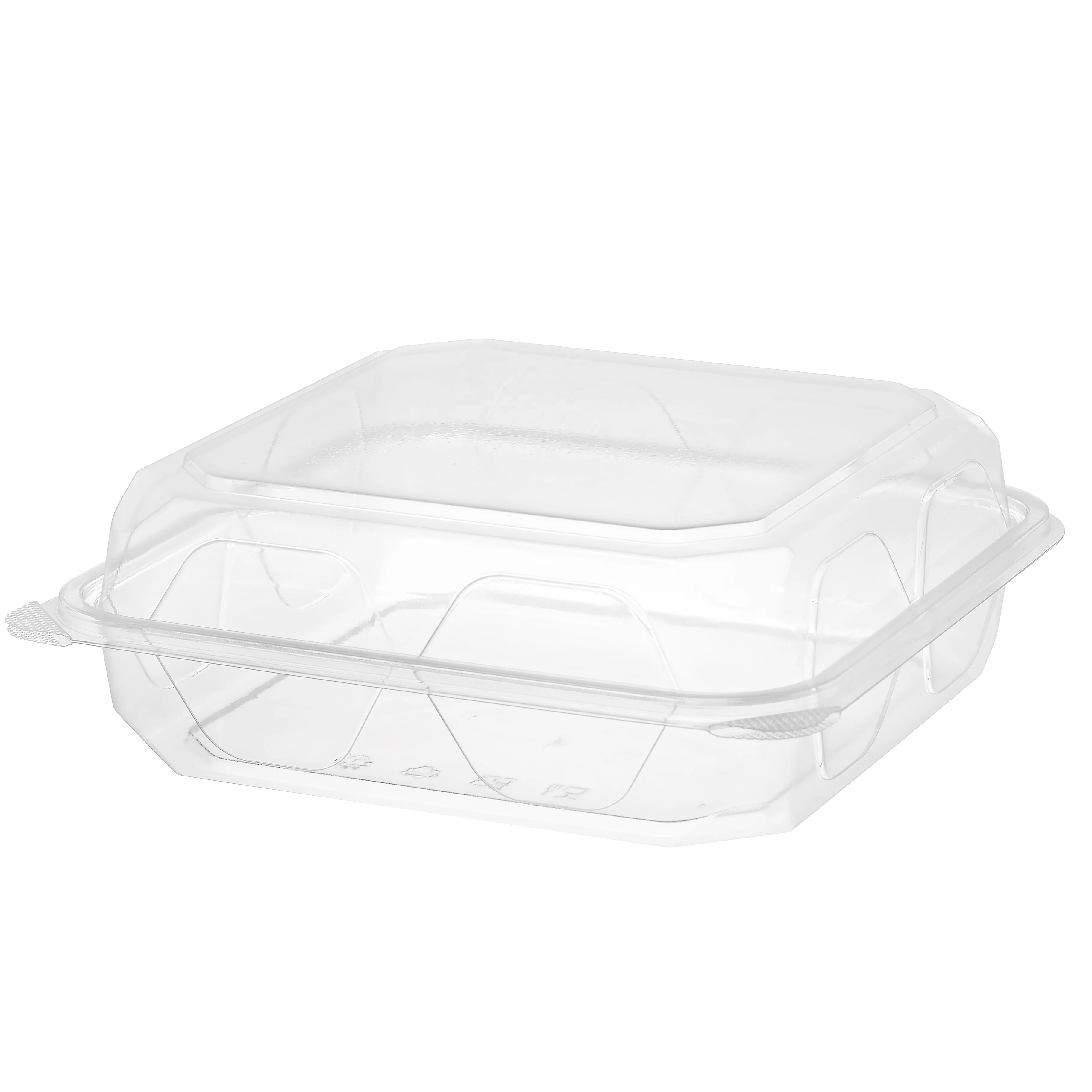 
Concise design disposable plastic food containers Clear PET Hinged Blister Tray 