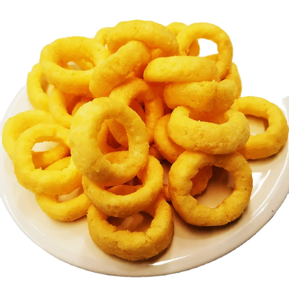 Wholesale 55g Chicken Flavor Rings Grain Snacks Corn Grain Wheat Puffing Food Non-fried Snack Corn Starch ISO,HACCP Semi-soft