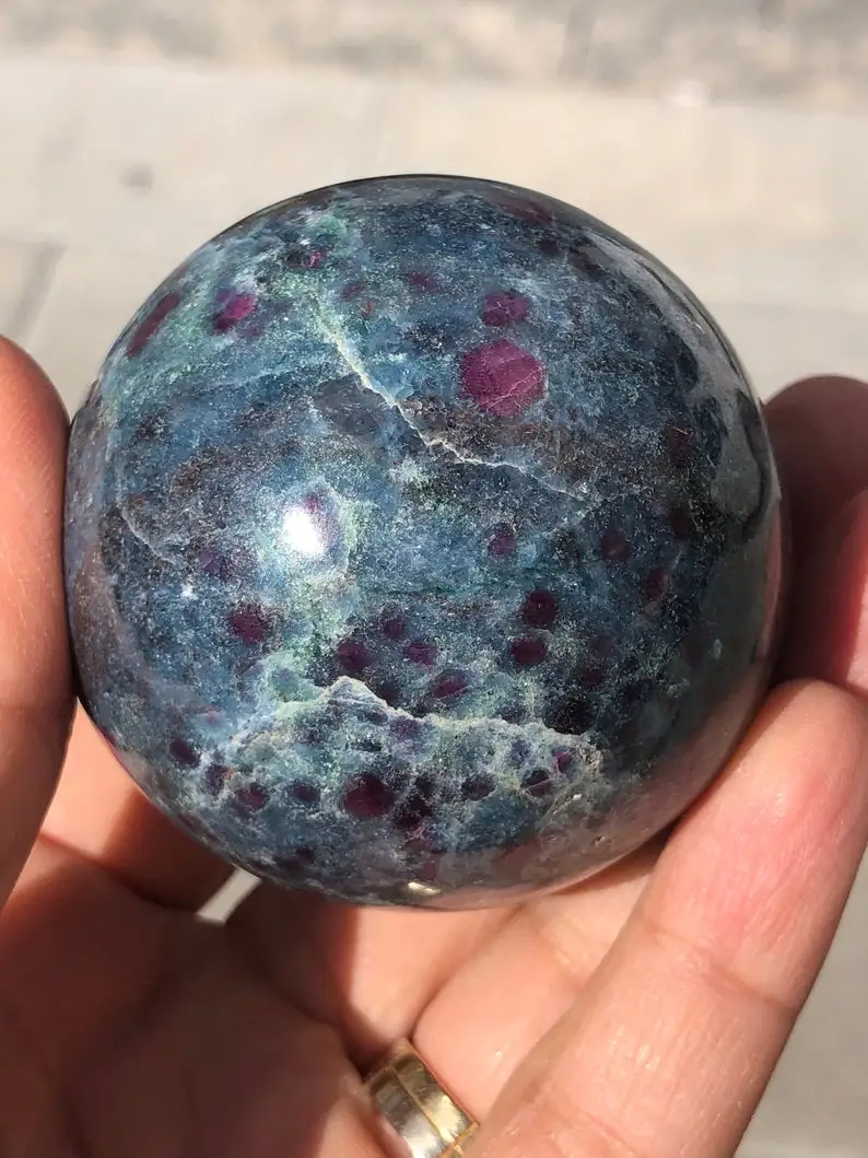 Ruby Sphere Gift Home Decoration Healing Crystals Gemstones Sphere Ball with Red Wholesale Beautiful Blue Feng Shui Love Kyanite