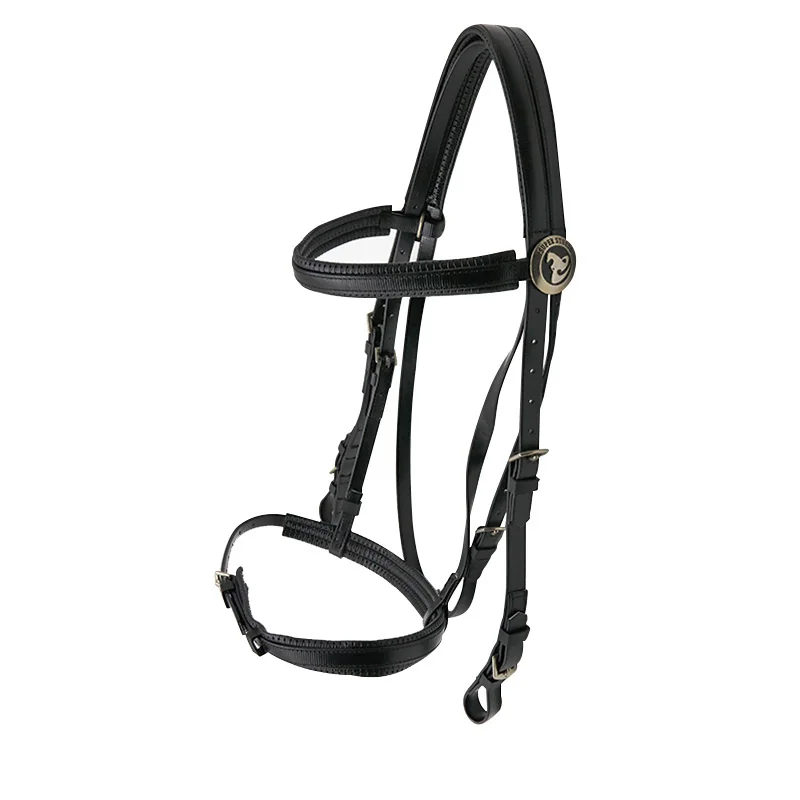 Adjustable Black PP Webbing Horse Bridle And Reins Racing Halter Endurance Saddle Horse Bridle Halter Rein