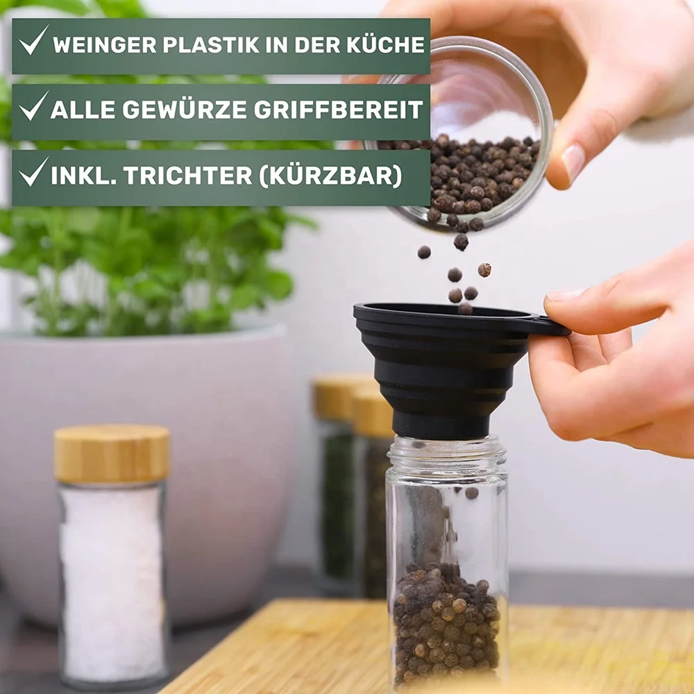 4oz 100 ml Spice Jars with Bamboo Lids with labels