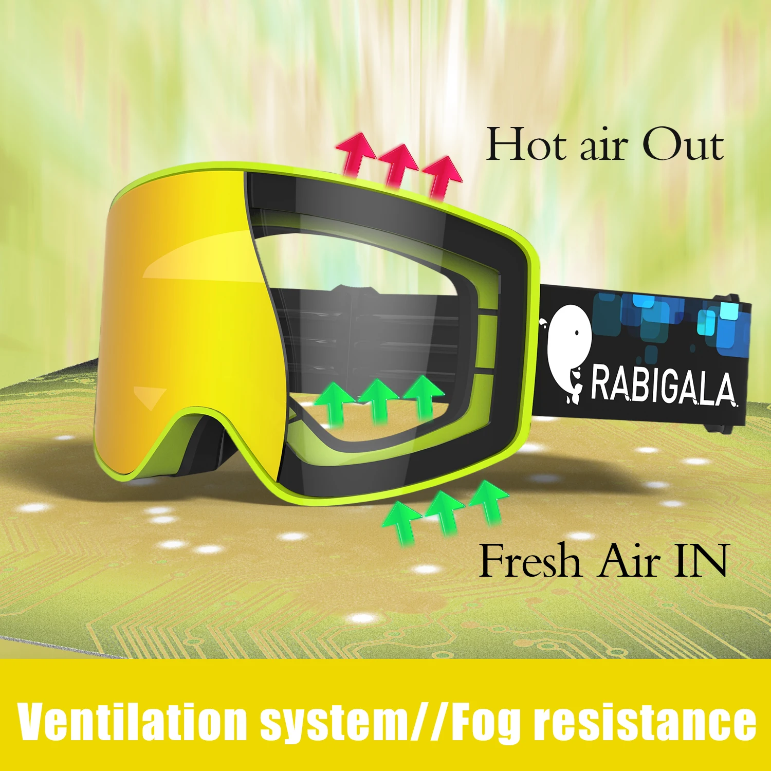 Hot Selling fashion style custom snowboard glasses Anti-fog ski goggles