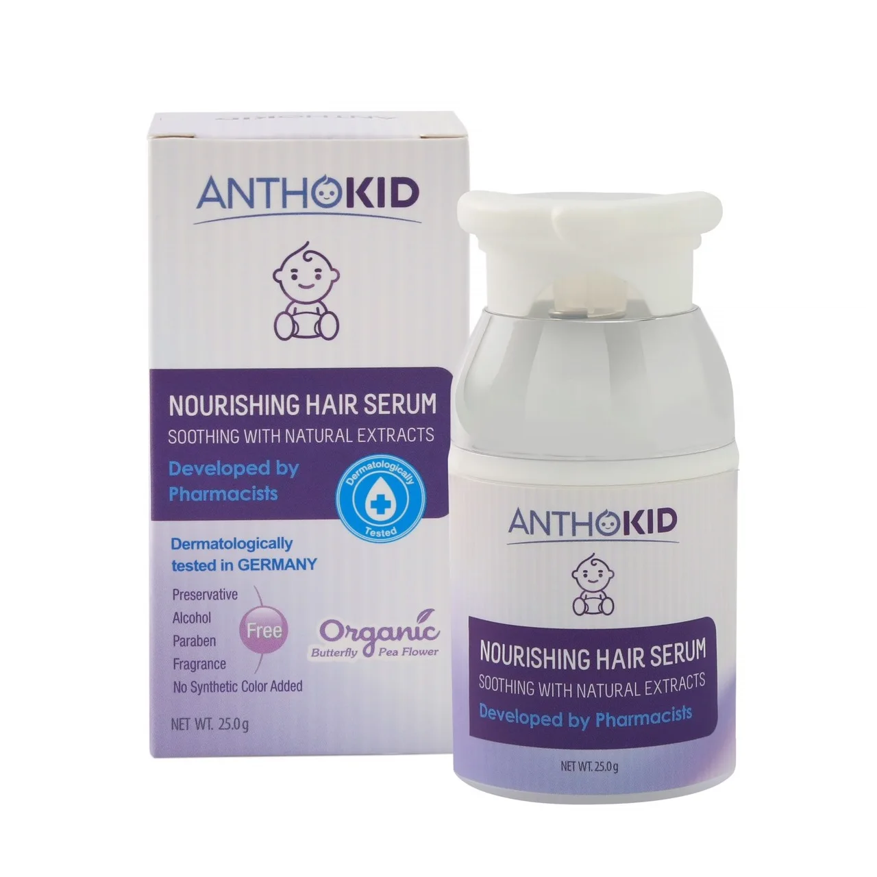 Premium Quality Organic Unisex Herbal Anthokid - Nourishing Hair Serum 25g For All Hair Type with Natural Extracts