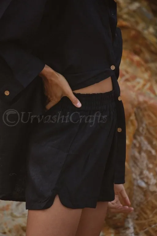 100% Linen Plain Cotton Full Sleeves With Buttons Unisex Oversized Shirts Indian Ethnic Summer Beach Shirts For Beach Cover Ups