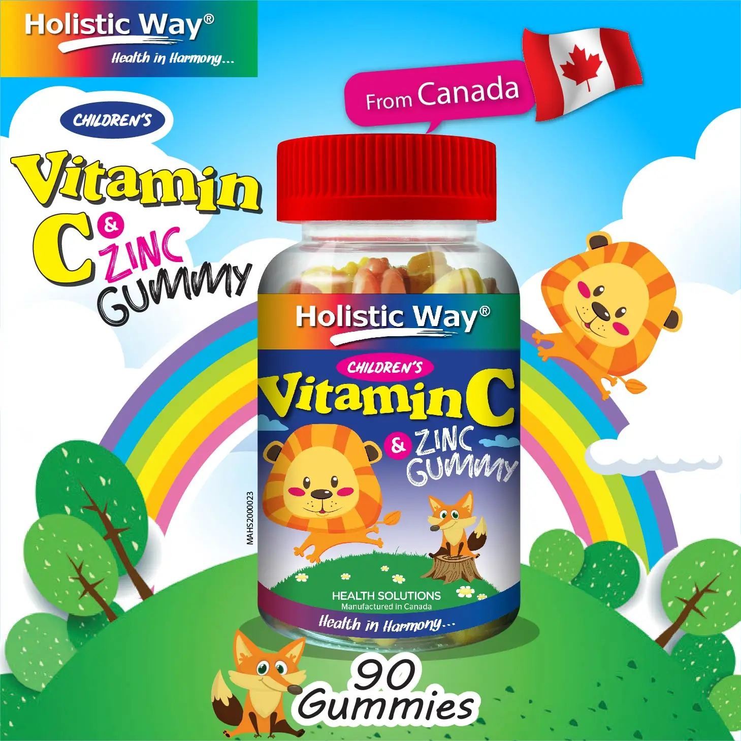 Для поддержания здоровья иммунная функция комплексный способ детский Витамин С и цинковый Мастик (90 мастиков) травяная добавка