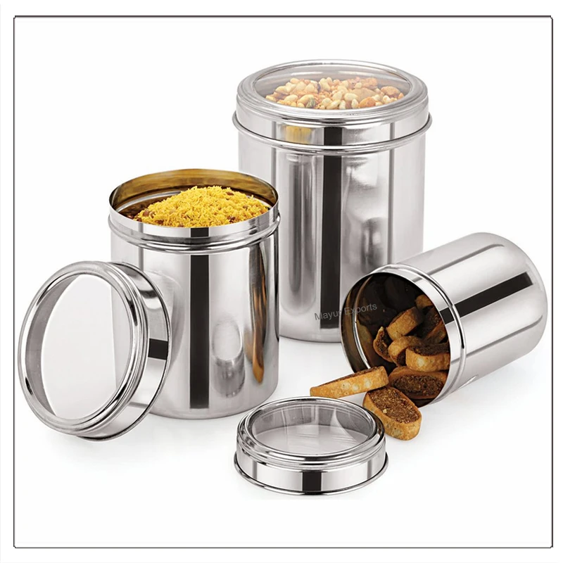 Stainless Steel Top with Luxury Design Mini Glass Food Container for Food Coffee Tea Honey Featuring Bamboo Lid