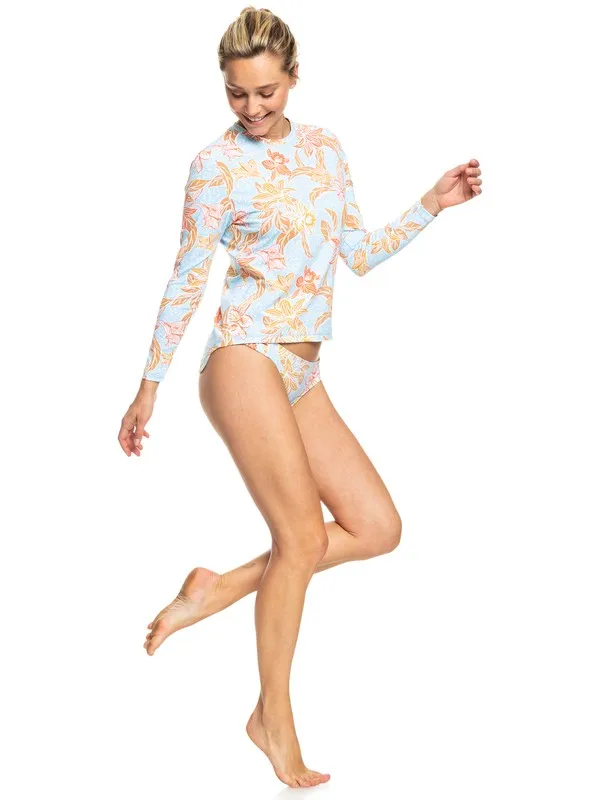 Women Custom Sea Beach Full Sleeve Rash guard back line Long UV 50 Spandex Swimwear shirt Sublimated Floral Printed Compression