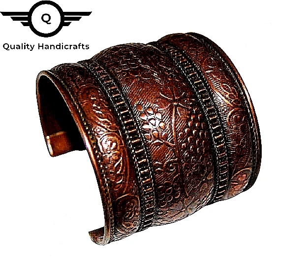 Vintage Antique Copper & Brass Metal Cuff Bracelet Manufacturer from India Gift for woman man girl.by Quality Handicrafts