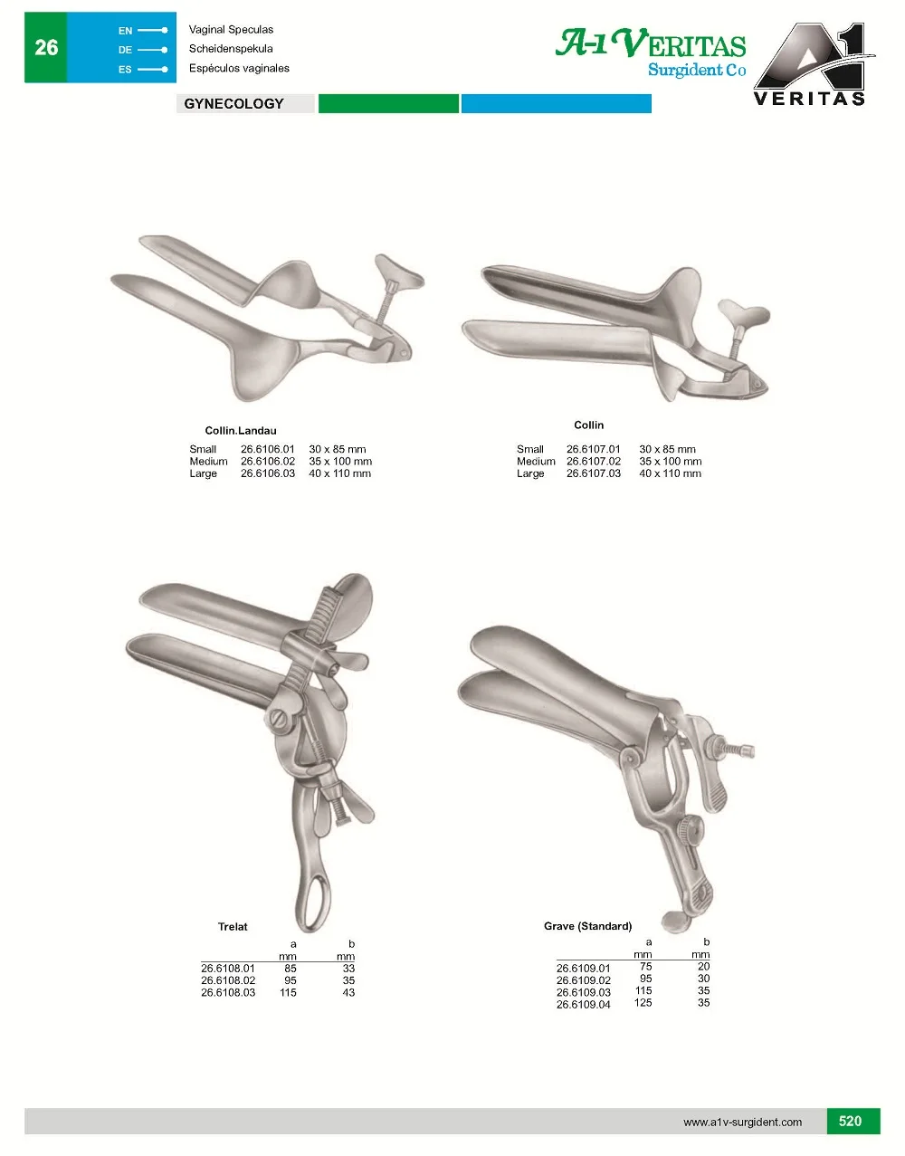 Best Quality Graves Vaginal Speculas, Obstetrics & Gynecology Equipments / Instruments Reusable, Stainless steel