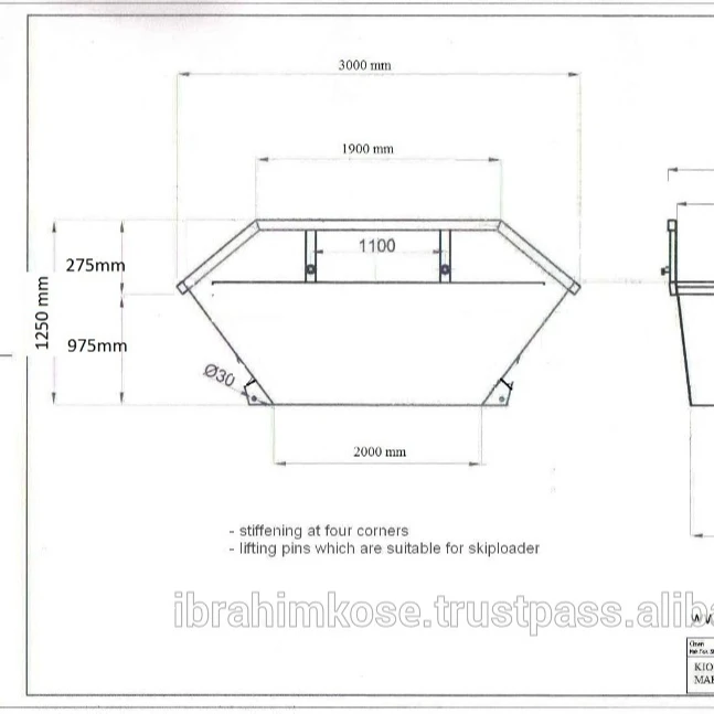 
6 cbm Metal Skip container bucket type bin 