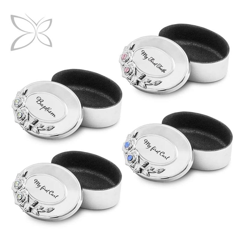 Crystocraft Metal Rose Brilliant Cut Crystals Baby Shower Gifts Christening Communion Baptism Newborn Keepsake Trinket Box