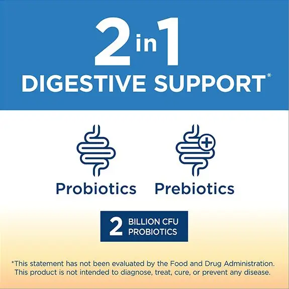 2in1 Extra Care Digestive Gummies Probiotic Supplements Fast Acting for Gut Health 2 Billion CFU for Adults Vegan Gluten Free