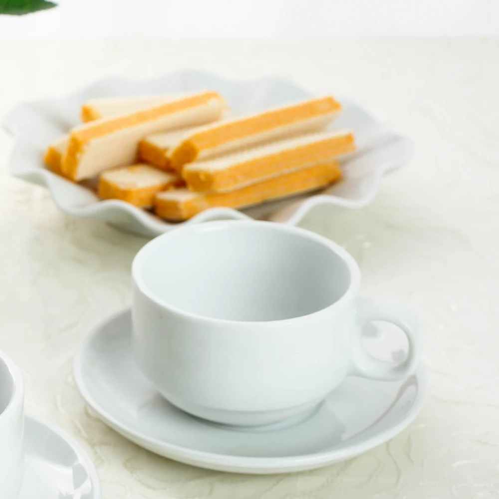 OEM High quality Custom Logo white porcelain coffee cup for restaurant & hotel made in Viet Nam